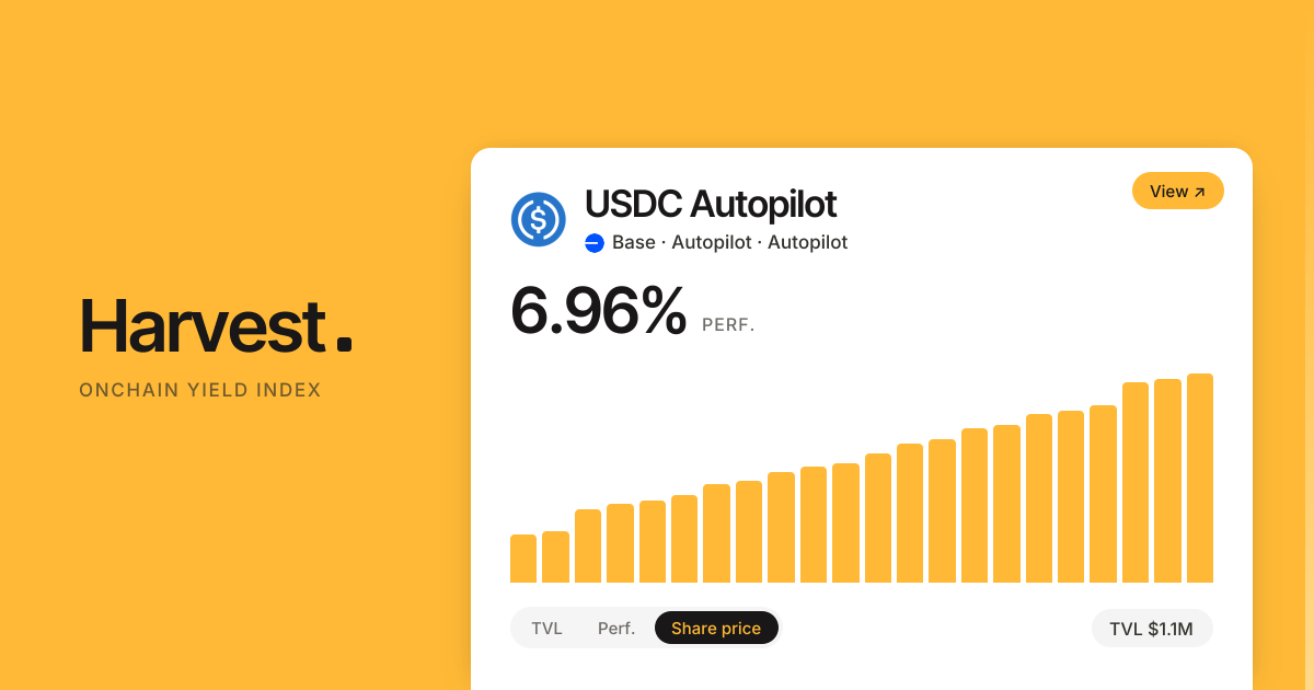 USDC on Autopilot: Yield, APY & TVL Stats | Harvest